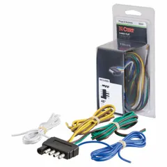 This 5-way rubber trailer plug connects a tow vehicle's electrical system to a trailer's lights, brakes, and turn signals. It features 16 AWG wire gauge for wire connection and is suitable for utility trailers, boat trailers, and small RVs.