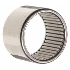 Single-row, full complement drawn-cup needle roller bearing with 5/32 in bore and 9/32 in OD. Open design, alloy steel construction. Suitable for applications requiring high radial load capacity in compact spaces, such as gearboxes, pumps, and material handling equipment.