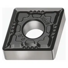 This diamond indexable turning insert is available in two geometries: CNMG432-NMS WSM10 and CNMG120408-NMS WSM10. It is designed for precision turning of non-ferrous materials, composites, and abrasive alloys, providing high wear resistance and surface finish. Suitable for general machining applications requiring consistent cutting performance.