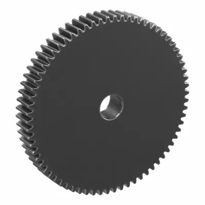 KHK GEARS Hubless Spur Gear: Module m 1, 70 Teeth, 10 mm Bore Dia, Black Oxide Coated Carbon Steel - Hubless Metric Spur Gears