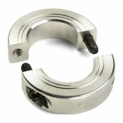 RULAND MANUFACTURING Balanced Shaft Collar: 2-Piece, Metric, Round, Clamp-On, 9 mm Bore Dia - Aluminum Balanced Shaft Collars
