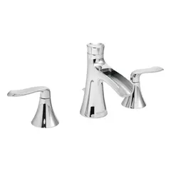 Brass widespread bathroom faucet with chrome finish. Flow rate 1.2 gpm. Suitable for residential and commercial bathroom sinks requiring a widespread configuration.