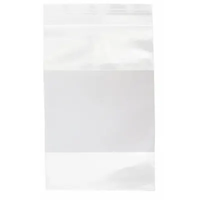 OEM Reclosable Bag: 4 mil Thick - White Block Reclosable Poly Bags