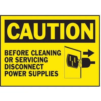 BRADY Caution: Before Signs, Adhesive Polyester Label, 3 1/2 in x 5 in, 5 Pack