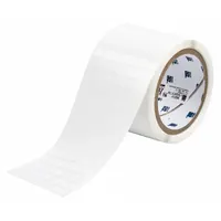 Pre-Cut Label Stock Roll: 3/8 in x 3/8 in, 3 13/64 in x 3/8 in, Polyimide, White (Gloss) (MPN THT-38-473-10)