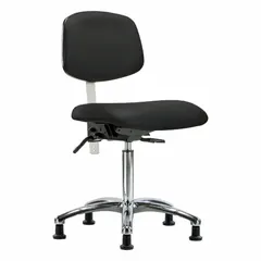 Vinyl Cleanroom Task Chair, Armless, ISO 5, Aluminum Base