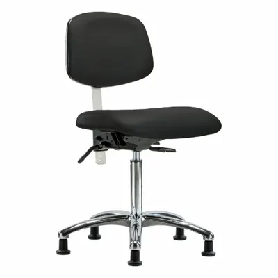 OEM Vinyl Cleanroom Task Chair, Armless, ISO 5, Aluminum Base - Vinyl Cleanroom Chairs