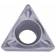 This triangle (T) indexable turning insert is made of PVD carbide, designed for turning and finishing operations on steel, stainless steel, and cast iron. It provides consistent edge life and surface finish in medium to light cuts.