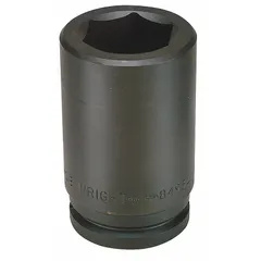 WRIGHT 1-1/2" drive impact socket with 3-1/8" SAE hex size, 6-point deep profile, and black oxide finish. Designed for heavy-duty fastening and loosening of large hex fasteners using high-torque impact tools in industrial maintenance, construction, and equipment assembly.