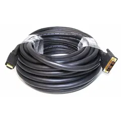 This cable connects HDMI sources to DVI-D displays, supporting 1080p resolution. It features a shielded PVC jacket with a commercial fire rating, suitable for audio-visual equipment installations requiring signal integrity over distance.