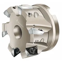This indexable square-shoulder end mill is designed for producing precise 90° shoulders in steel, stainless steel, and cast iron. It uses replaceable inserts for cost-effective cutting in general machining, die/mold work, and production runs.