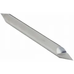 This double-end pointed engraving tool is made of carbide for wear resistance. It features a 30° tip angle and 0.008" tip diameter for fine detail marking. The 3" overall length provides reach in various setups. Typical applications include engraving, numbering, and marking on metals, plastics, and other materials.
