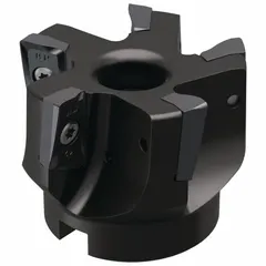 Indexable face mill designed for face milling operations on ferrous and non-ferrous materials. Uses replaceable carbide inserts to reduce downtime and improve surface finish. Suitable for general machining applications.