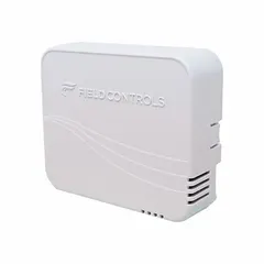 The FIELD CONTROLS FCMC is a fresh air ventilation control with a single-pole double-throw (SPDT) switch, operating on 24V AC. It is used to regulate ventilation systems based on outdoor temperature, typically for managing intake dampers in HVAC applications.