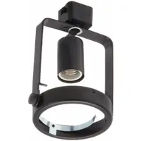 Incandescent spot track head rated at 75 W with a spot shape for directional accent lighting. Measures 4 3/8 in length and 3 7/8 in diameter with a black finish. Suitable for highlighting artwork, displays, or architectural features in track lighting systems