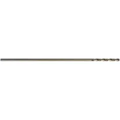 CLEVELAND C08168 NAS 907 Type J cobalt aircraft-extension drill bit with 0.1094" diameter, 12" overall length, 135° split point, and straw/bronze cobalt finish. Designed for deep-hole drilling in aerospace-grade materials, the split point reduces walking and improves chip evacuation in confined spaces.
