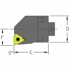 This indexable thread cutting unit head is designed for precision internal or external threading on metal parts. It accepts standard inserts and is suited for industrial machining operations such as those in automotive, aerospace, and general manufacturing.