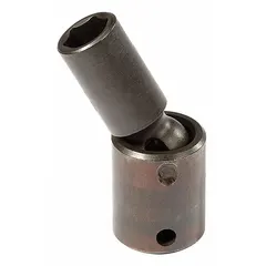 This 3/8" drive metric flex impact socket features a 19 mm, 6-point deep design with a black oxide finish. It is not tether capable. The flex construction allows access to fasteners in confined or angled spaces, making it suitable for high-torque fastening and loosening applications in automotive and industrial settings.