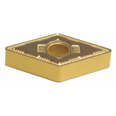 Diamond indexable turning insert for precision machining of non-ferrous materials, composites, and abrasive alloys. Suitable for turning, boring, and facing operations. Referenced as DNMG432EEG and DNMG150408N-EG.