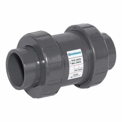 HAYWARD Ball Check Valve: Ball, Inline Valve Body, CPVC, 2 1/2 in Pipe Size, Flange x Flange - CPVC Ball Check Valves