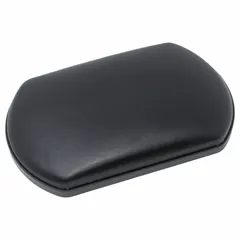 Vinyl leg rest pad for wheelchairs, 9 1/2 in overall length and 6 in overall width. Includes mounting screws for installation. Provides cushioned support for the user's legs.