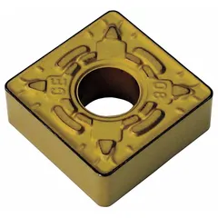Square indexable turning insert for general turning, facing, and profiling operations on metal workpieces. Used in CNC lathes and manual machining centers for medium to heavy machining applications.