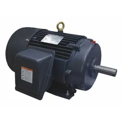 Totally enclosed fan-cooled (TEFC) 3-phase AC motor with rigid base mount. Rated 7 1/2 hp, 1165 RPM at 60 Hz, with full load current 20.9/10.4 A at 230/460V AC. Suitable for industrial applications such as pumps, fans, conveyors, and compressors in environments requiring protection from dust and moisture.