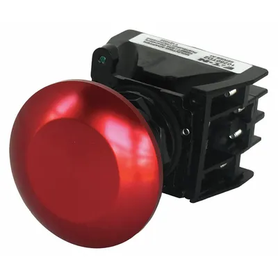 EATON Hazardous Location Push Button: 30 mm, Metallic, Mushroom Head Profile - Mushroom-Head Push Buttons