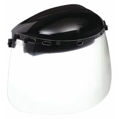 CONDOR Face Shield: Clear, Uncoated, Metal Detectable/Reusable, 15 1/2 in Visor Wd - General Purpose Single-Crown Face Shields