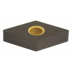 Diamond indexable turning insert with designations DNMA431 and DNMA150404. Used for precision turning of non-ferrous materials such as aluminum alloys and plastics. Provides high wear resistance and good surface finish in general machining operations.