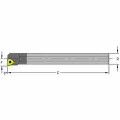 Indexable boring bar designed for internal thread turning operations on lathes and CNC machines. Suitable for precision threading in bores and holes in general machining applications.