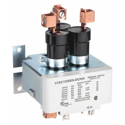 STRUTHERS-DUNN Mercury Displacement Contactor: 120V AC, 60 A Full Load Current - Resistive - Mercury Displacement Contactors