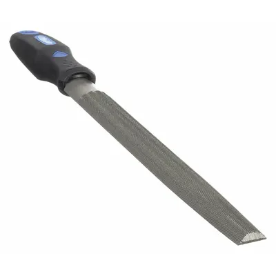 WESTWARD Machinists File: Double-Cut, Safe Edge Cut, Bastard Cut, 6 in Lg without Tang - Double-Cut Half-Round Files