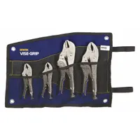 Locking Pliers Set: Curved, 2 in_1 1/2 in_1 1/8 in_1 7/8 in Max Jaw Opening, Knurled Grip (MPN IRHT82592)