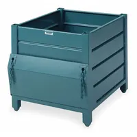 STEEL KING Bulk Container: 5 cu ft, 40 in x 48 in x 30 1/2 in, Lid Not Included, 4-Way Entry, Green (MPN HDWT4048VG)