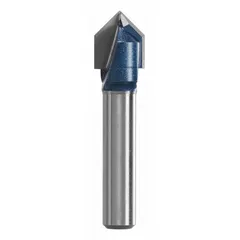 Carbide-tipped straight profile router bit with a 3/8 in cutter diameter and 2 flutes. Designed for slotting, grooving, and edge routing in wood, composites, and plastics. Compatible with standard handheld and table routers.