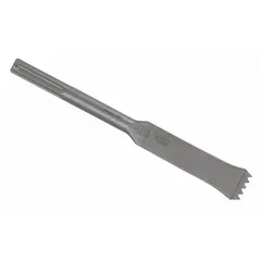 This chisel bit is designed for use with SDS-Max hammer drills. With a 1-1/8 in head width and 45/64 in shank diameter, it is suited for chipping, scaling, and light demolition in concrete and masonry repair applications. Overall length is 15 in.