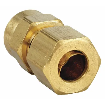 PARKER Compression Fitting Adapter: 3/8 in OD x 1/2 in Pipe Fitting Size, Compression x FNPTF - Standard Sleeve Brass Compression Fittings