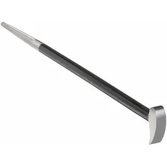 This 20-inch rolling-head pry bar features a T-shaped handle and L-shape end angle with a claw/point end. The rolling head allows leverage adjustment without removing the bar. Suitable for prying, lifting, and positioning heavy objects in maintenance, construction, and metalworking tasks.