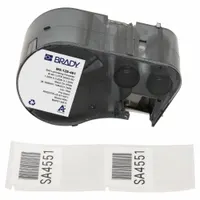 Combined Label and Ribbon Cartridge: Rectangle, 1 1/2 in x 2 1/4 in, Black on White, -321°F to 230°F (MPN M5-129-461)
