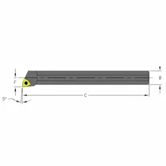 Indexable boring bar for precision internal machining operations including boring, turning, and facing. Suitable for hole enlargement and surface finishing in metalworking applications.
