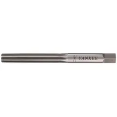 This straight-flute hand reamer is made from high-speed steel and has a 1 1/2 in diameter. It is used for manually enlarging or finishing holes to precise diameters in metalworking and maintenance applications.