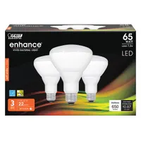 FEIT ELECTRIC Compact LED Bulb: LED, BR30, Medium Screw (E26), 7.2 W Watt, 2700K, Frosted, 120V AC (MPN BR30DM/927CA/3)