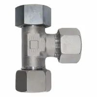 BRENNAN INDUSTRIES Compression Tee Fitting: M18x1.5 x M18x1.5 x M18x1.5 Thread Size, Steel, Swivel (MPN D6602-L12-L12-L12)
