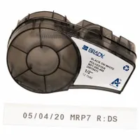 Combined Label and Ribbon Cartridge: 1/2 in, 21 ft, Cryogenic Autoclavable Polyester, -40°F to 293°F (MPN M21-500-488)