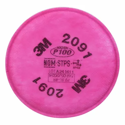 3M Filter: P100, Magenta Color, 3M 5000 Series/3M 6000 Series/3M 7000 Series/3M FF-400 Series - 3M 6000, 6500, 7500, or FF-400 Reusable Respirators Compatible Filters & Cartridges