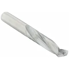 This solid carbide screw-machine length drill bit is designed for horizontal drilling in high-production machining environments. It features a 135° 4-facet point and slow spiral flute geometry for precise hole creation in hard materials. The 12.5 mm diameter bit is suitable for use in automatic screw machines and CNC lathes.
