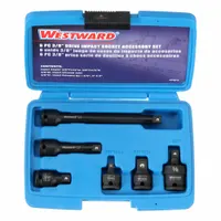 WESTWARD Impact Adapter and Extension Set: 3/8 in Input Drive Size, Black Oxide, Locking Included