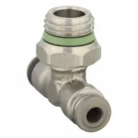 AIGNEP USA Push-Fit Tee Fitting: 5/32 in OD x 5/32 in OD x 1/4 in Pipe Size, Stainless Steel, Silver (MPN 60210-53-04)