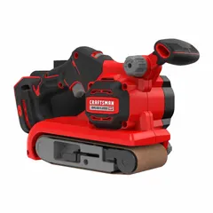 This bare-tool belt sander operates on the 20V MAX* battery platform and features a 3-inch by 18-inch belt with a no-load speed of 950 SFPM. It includes a dust bag for debris collection. Suitable for material removal, shaping, and finishing on wood, metal, and plastic surfaces in woodworking, fabrication, and maintenance tasks.